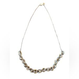 Banana Republic Silver Tone Chunky Link Toggle Necklace 18”